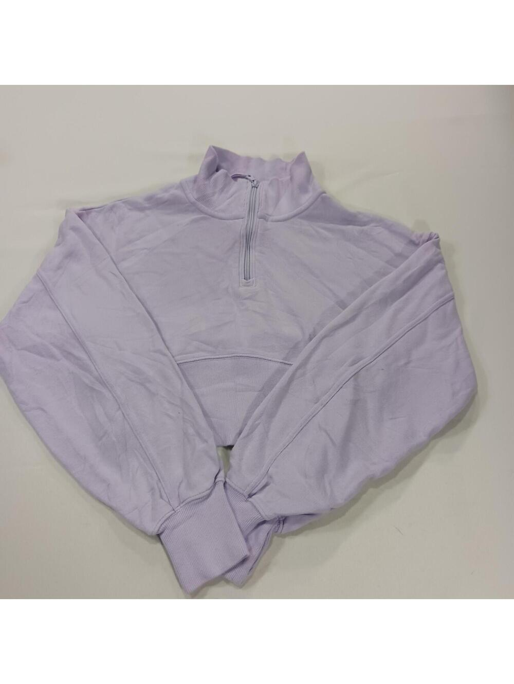 Offline by Aerie RN#54485 Girl's Small Lavender 1/4 Zip Pullover Sweatshirt